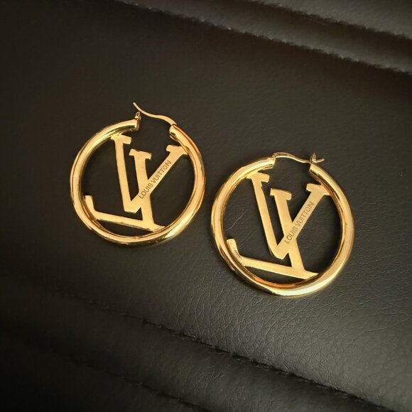 Louis Vuitton Hoop Rhinestone Earrings - Picture 2 of 5